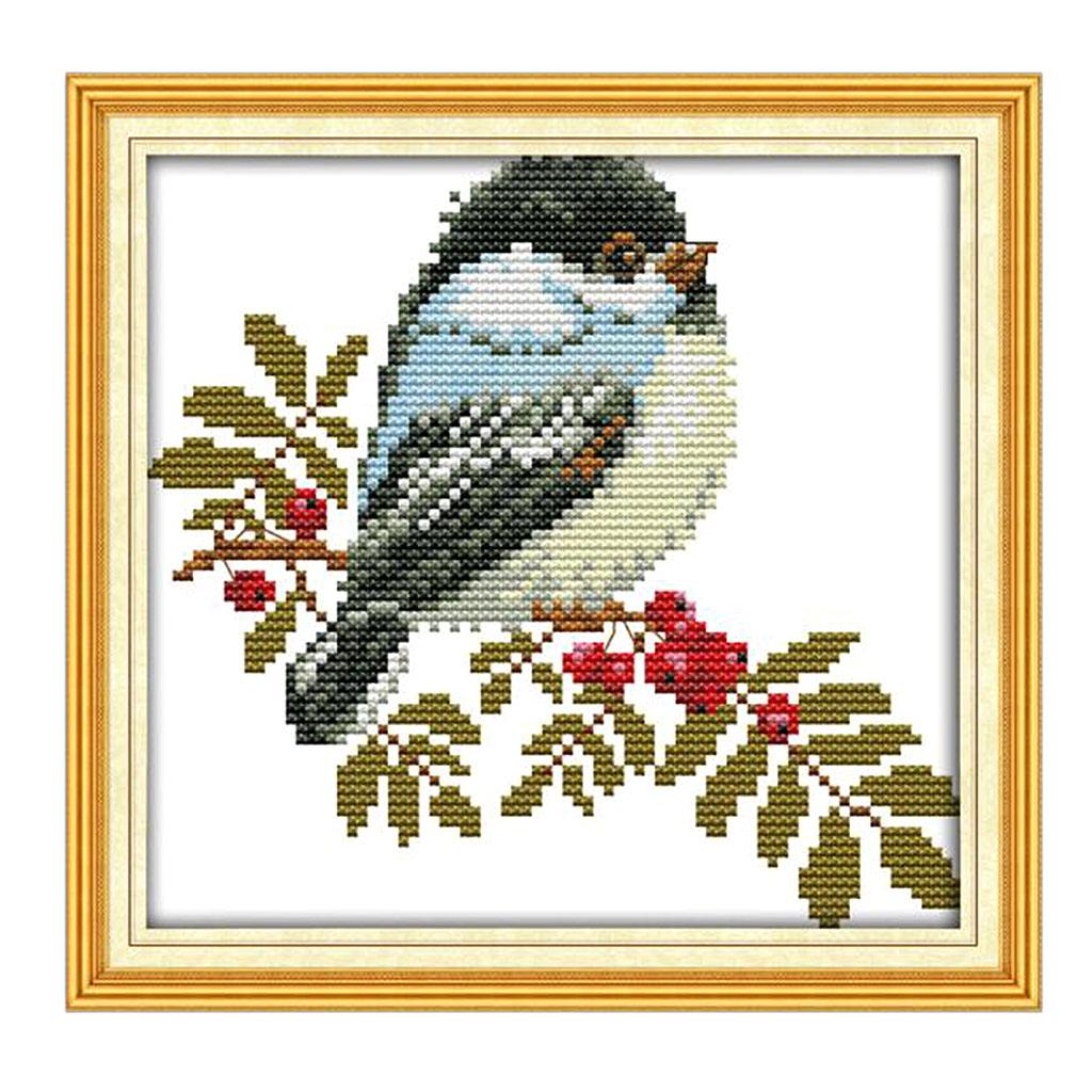Stamped Embroidery Cross Stitch Kits Beginner Needlecrafts-Little Birds 11CT