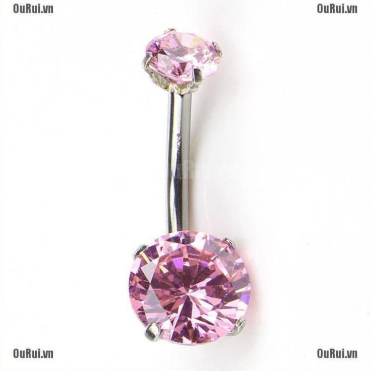 Khuyên rốn đính đá bằng thép y tế