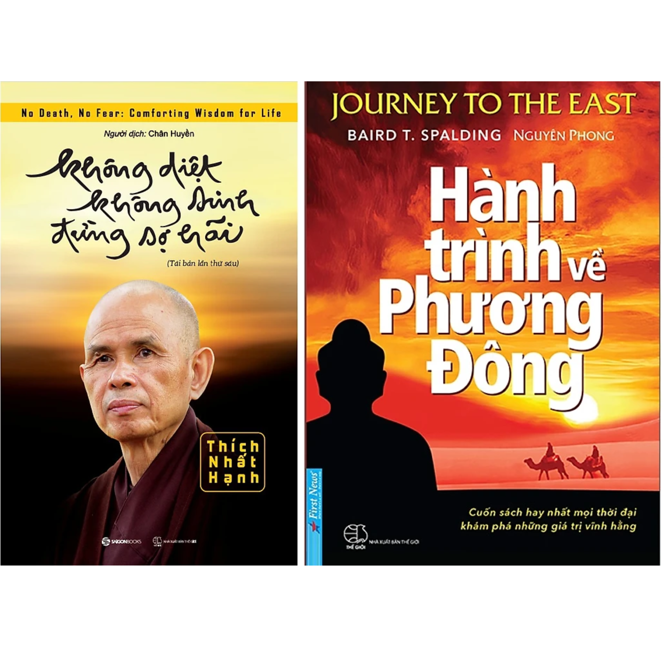 Combo 2Q: Hành Trình Về Phương Đông + Không Diệt Không Sinh Đừng Sợ Hãi  - Thích Nhất Hạnh