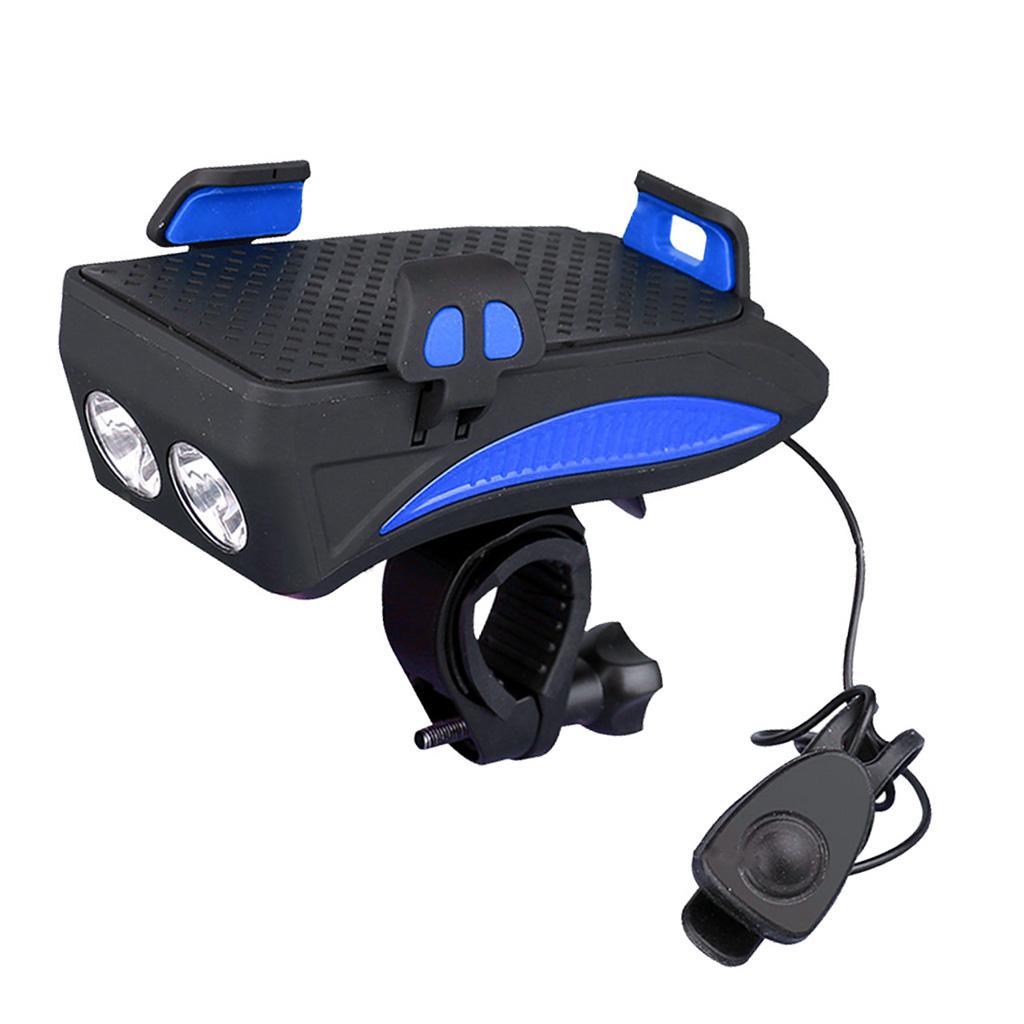 4-in-1 Bike Headlight Horn Hooter Bell Cycles Phone Holder Bracket