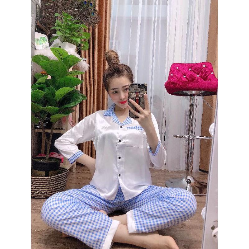 ĐỒ BỘ NỮ PIJAMA TAY DÀI QUẦN DÀI (CHẤT LỤA SATIN