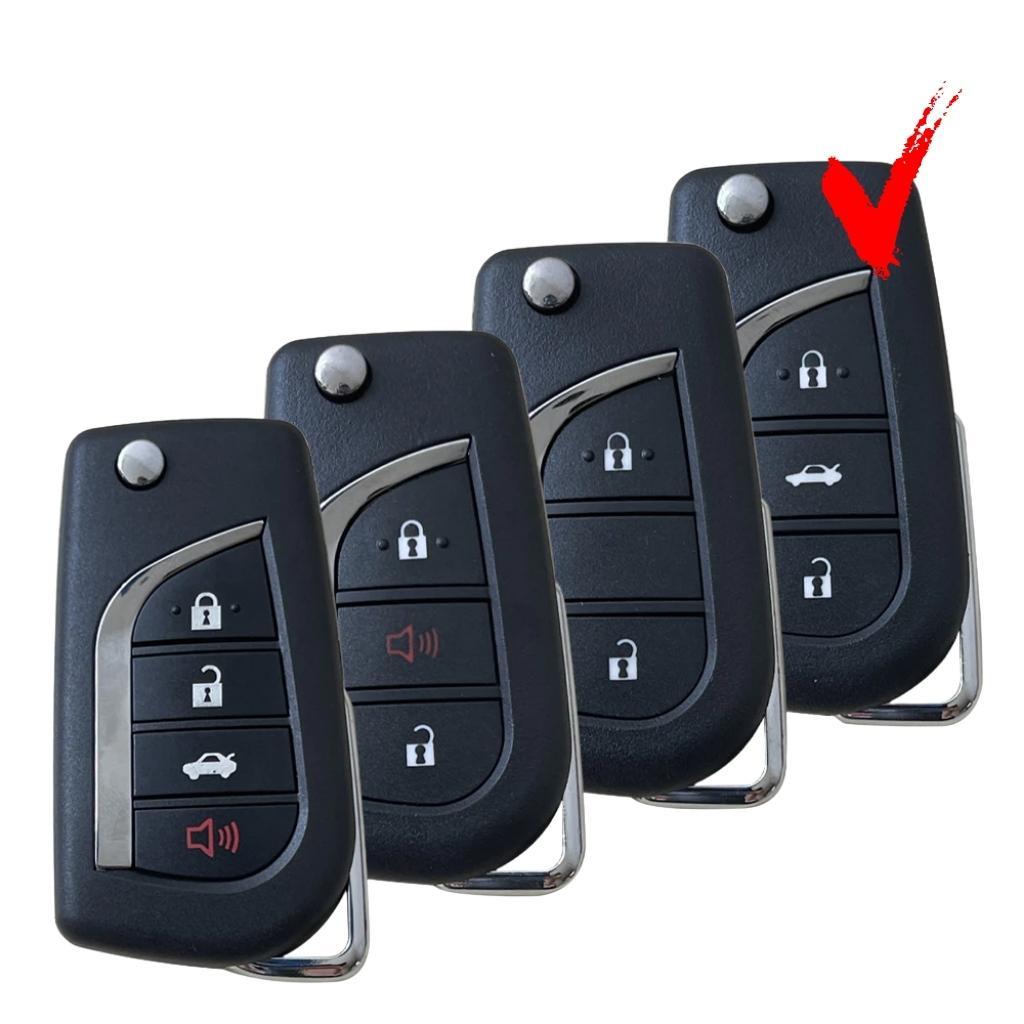 Bao da dành cho móc khoá bọc ốp chìa khóa xe ô tô Toyota Altis chìa gập cắm ổ, da bò, nhiều màu, khâu thủ công To6