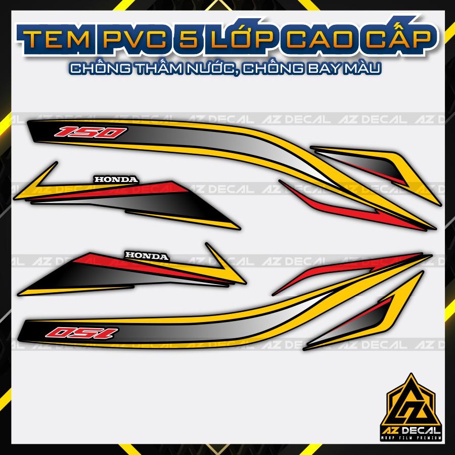 Tem Chỉ Xe SH 2017 - 2021 Đẹp | SH18 | Decal PVC Cao Cấp Chống Bay Màu, Dễ Dán Tại Nhà - 2020 - 2021,Vàng Đen Đỏ