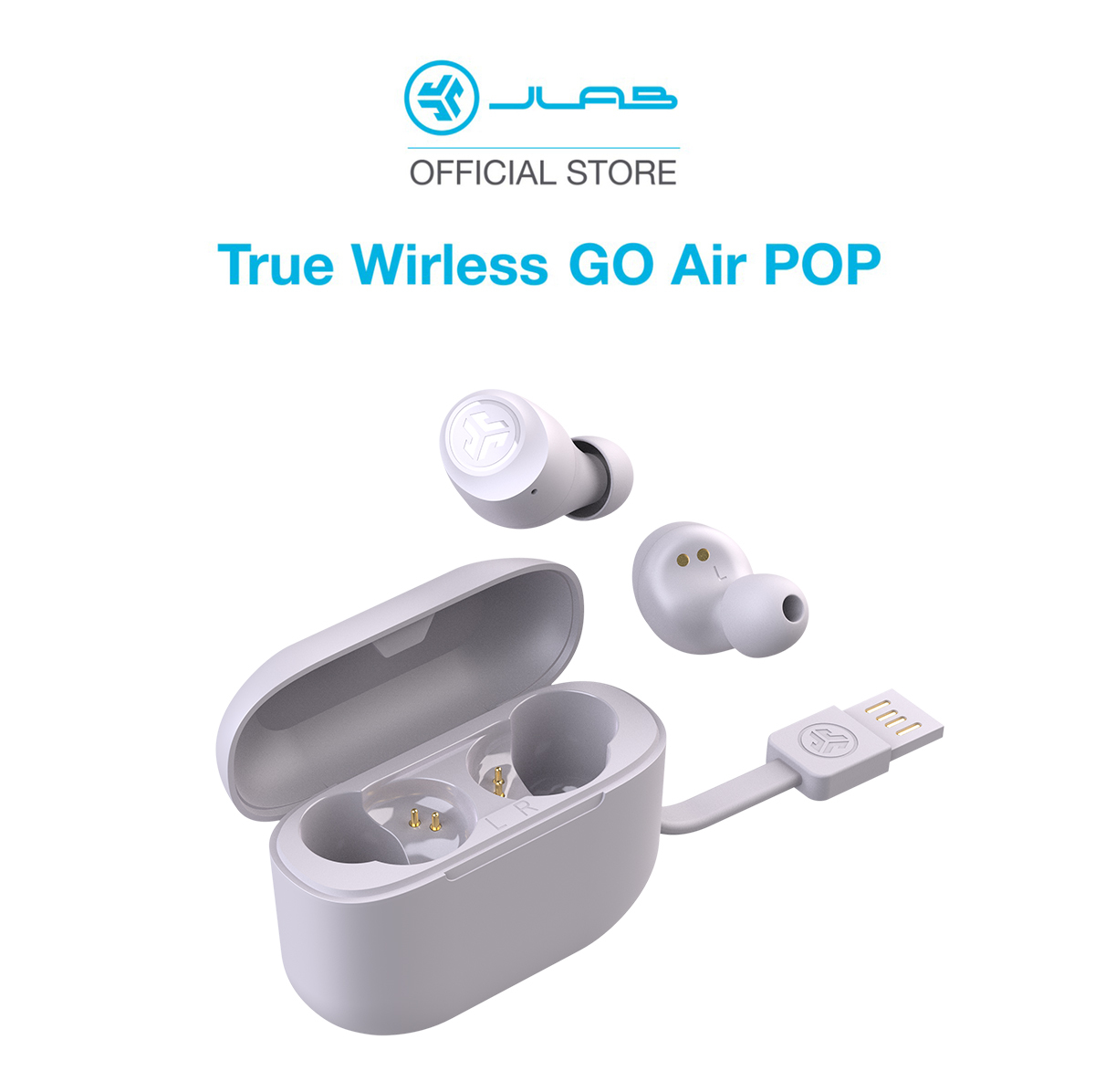 Tai nghe Bluetooth True Wireless Go Air Pop JLab màu tím nhạt (Lilac) - Hàng chính hãng