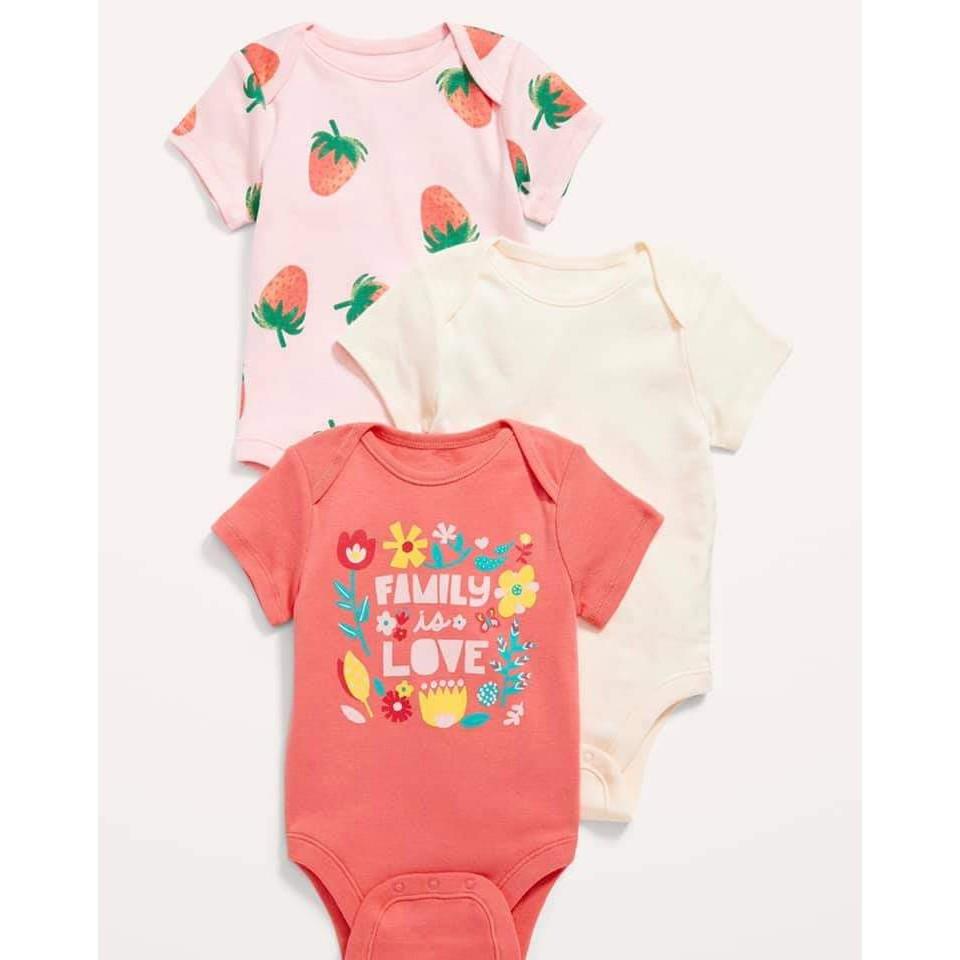 Set 4 bộ bodysuit cộc tay chất cotton xuất dư cho bé