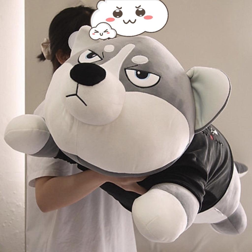 Gấu bông Chó Husky Siêu To Khổng Lồ - gối ôm cho bé chó -mèo Husky size từ 70cm-1m7