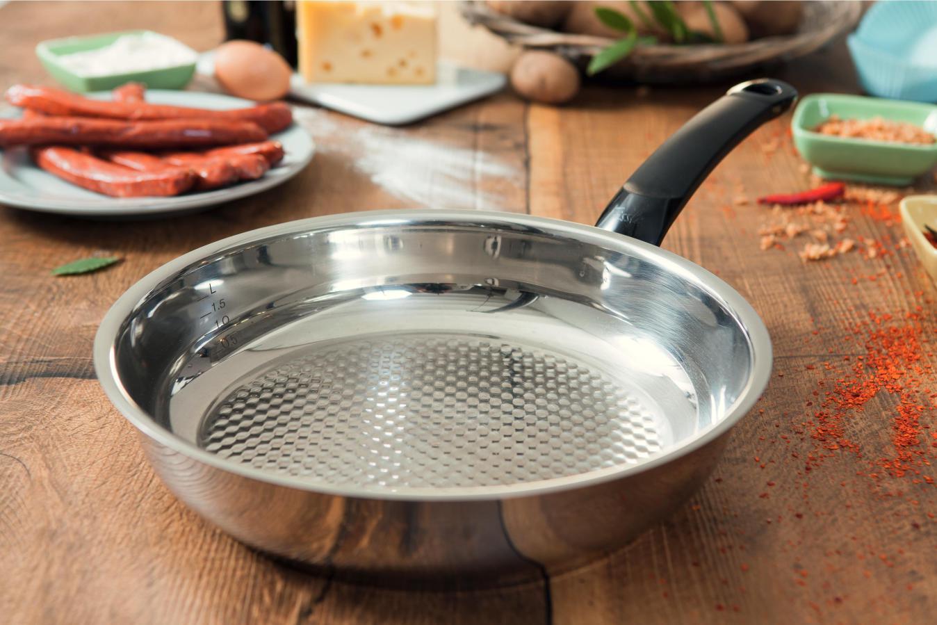 Chảo Inox Fissler Crispy Steelux Comfort (nhiều size) - SX tại Đức - Hàng chính hãng Fissler