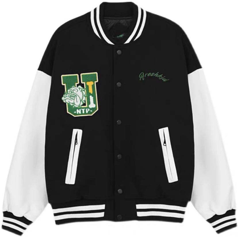 Áo Khoác Bomber Cao Cấp UNTP FRESH Có Dây Kéo Túi Kèm 2 Túi Trong In Thêu Sắc Nét Chất Nỉ Ngoại Siêu Ngầu
