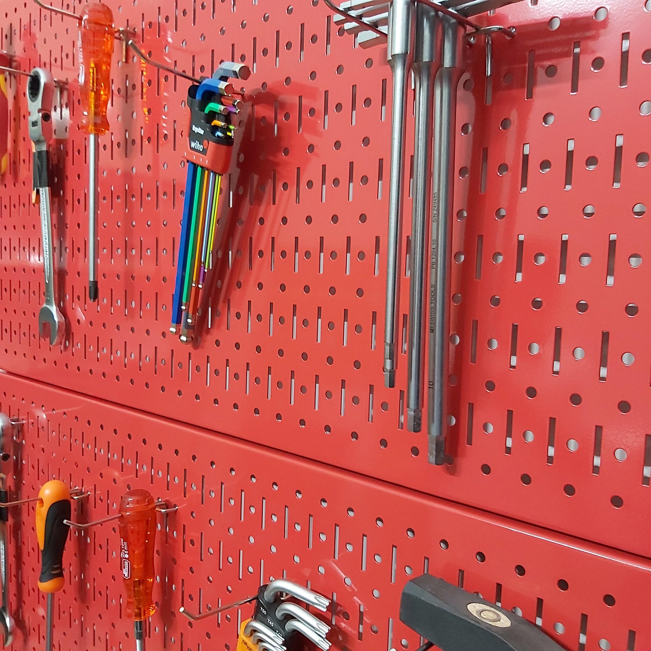 Tấm lưới pegboard đôi màu đỏ treo tường - 2 tấm