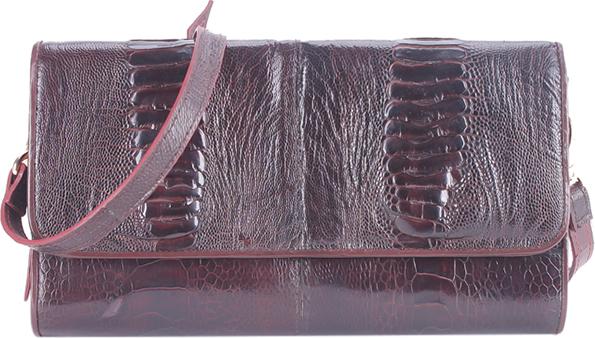 Túi Đeo Da Đà Điểu VIP Huy Hoàng HT6411 (19 x 10.5 cm) - Nâu Đất