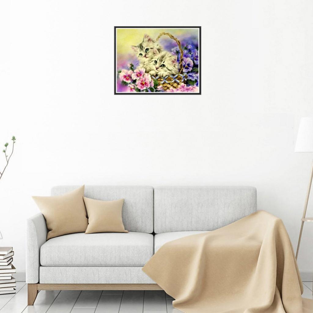 DIY 5D Diamond Painting Cat Rhinestone Picture Embroidery Kit for Home Decor