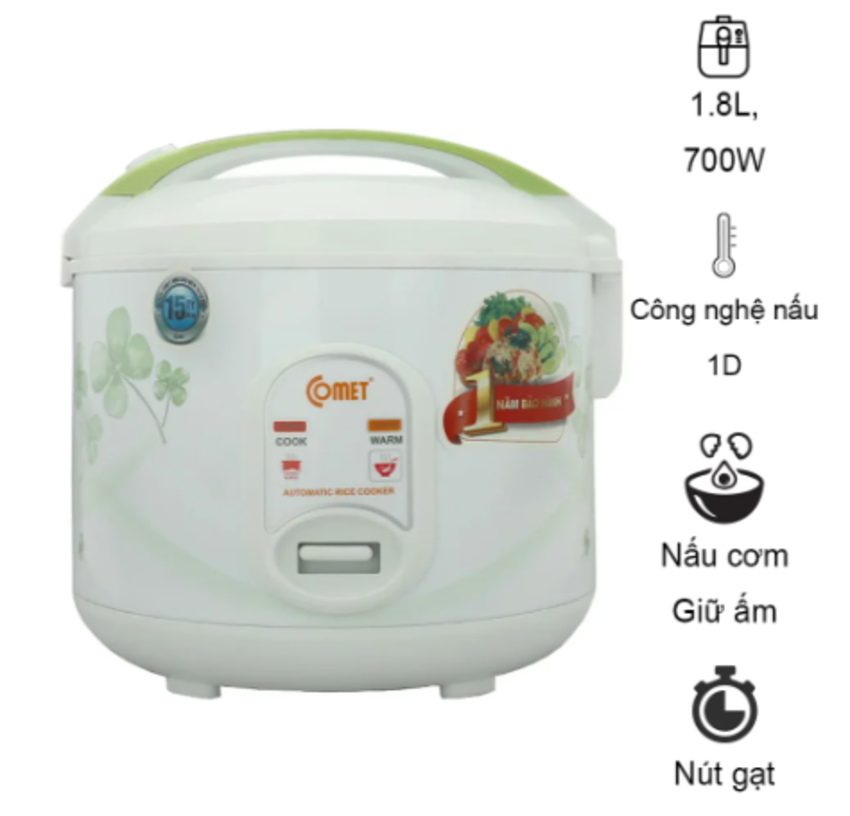 Nồi cơm điện Comet CM8016 MẪU 2023 - Hàng chính hãng