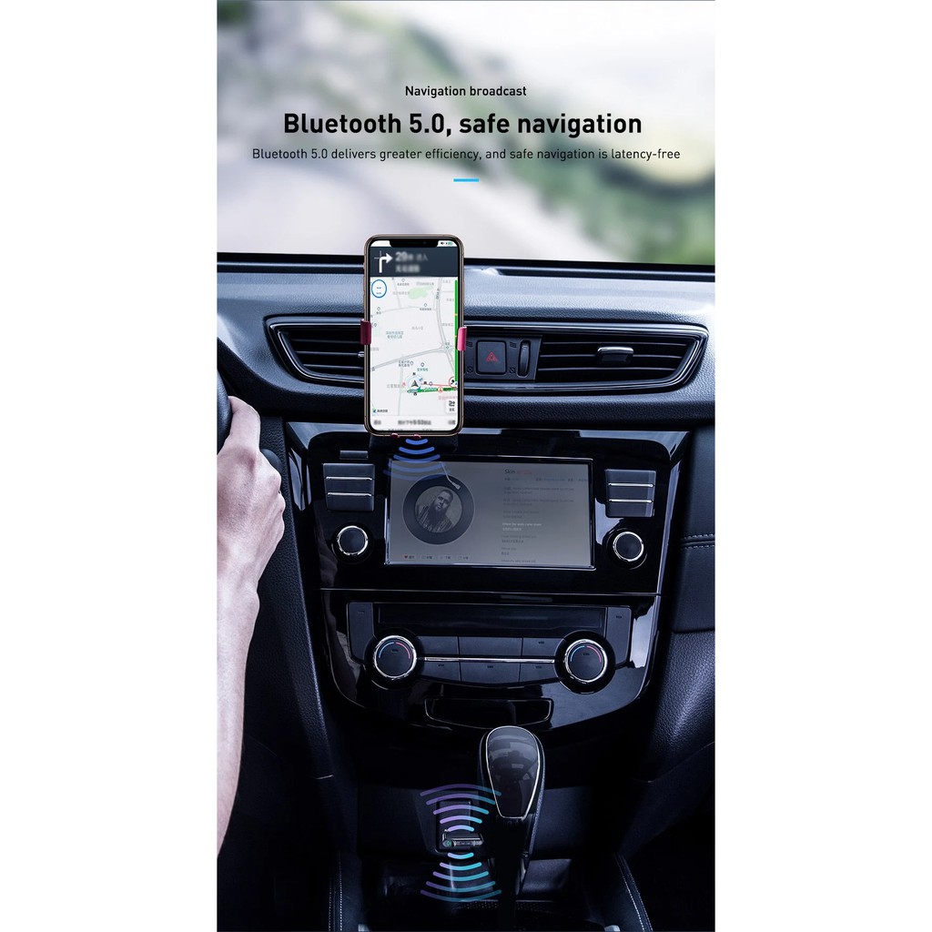 Thiết bị tạo Bluetooth kết nối 3.5mm cho loa ô-tô / tai nghe / loa thường Baseus Type7 AUX Wireless Receiver WXQY-01 - Hàng chính hãng