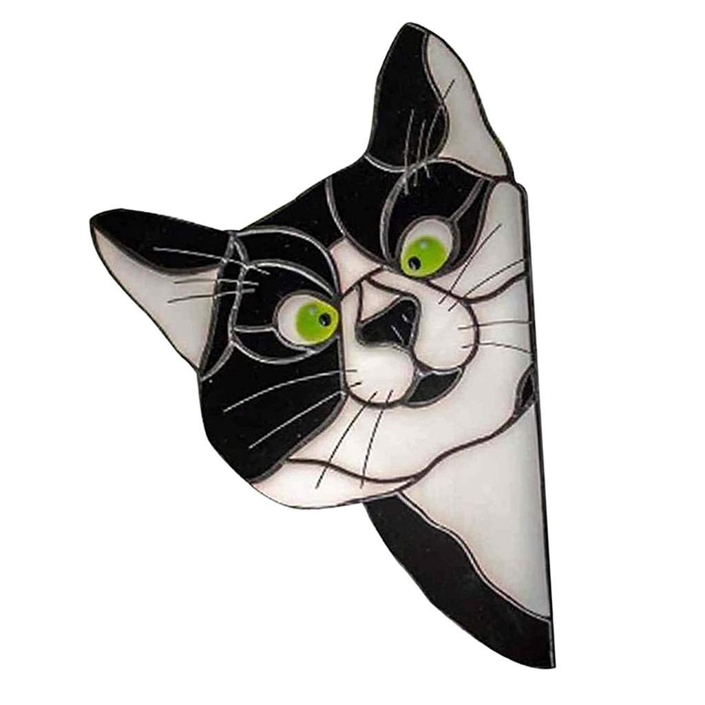 Peeking Cat Stained Glass Suncatcher Lover Gift Stained Glass Window Hanging