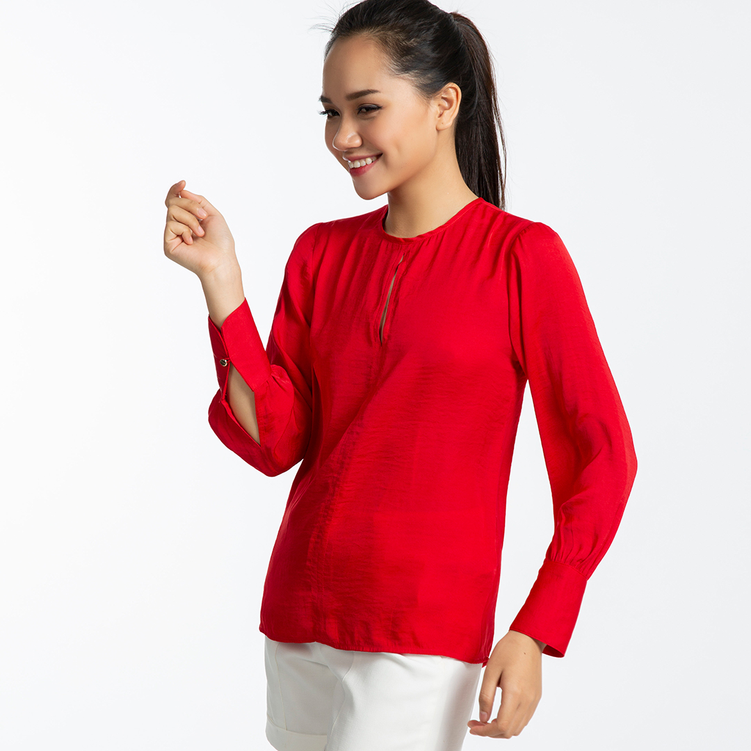Áo Satin Lụa Áo Kiểu Đẹp Thời trang thiết kế Hity TOP103