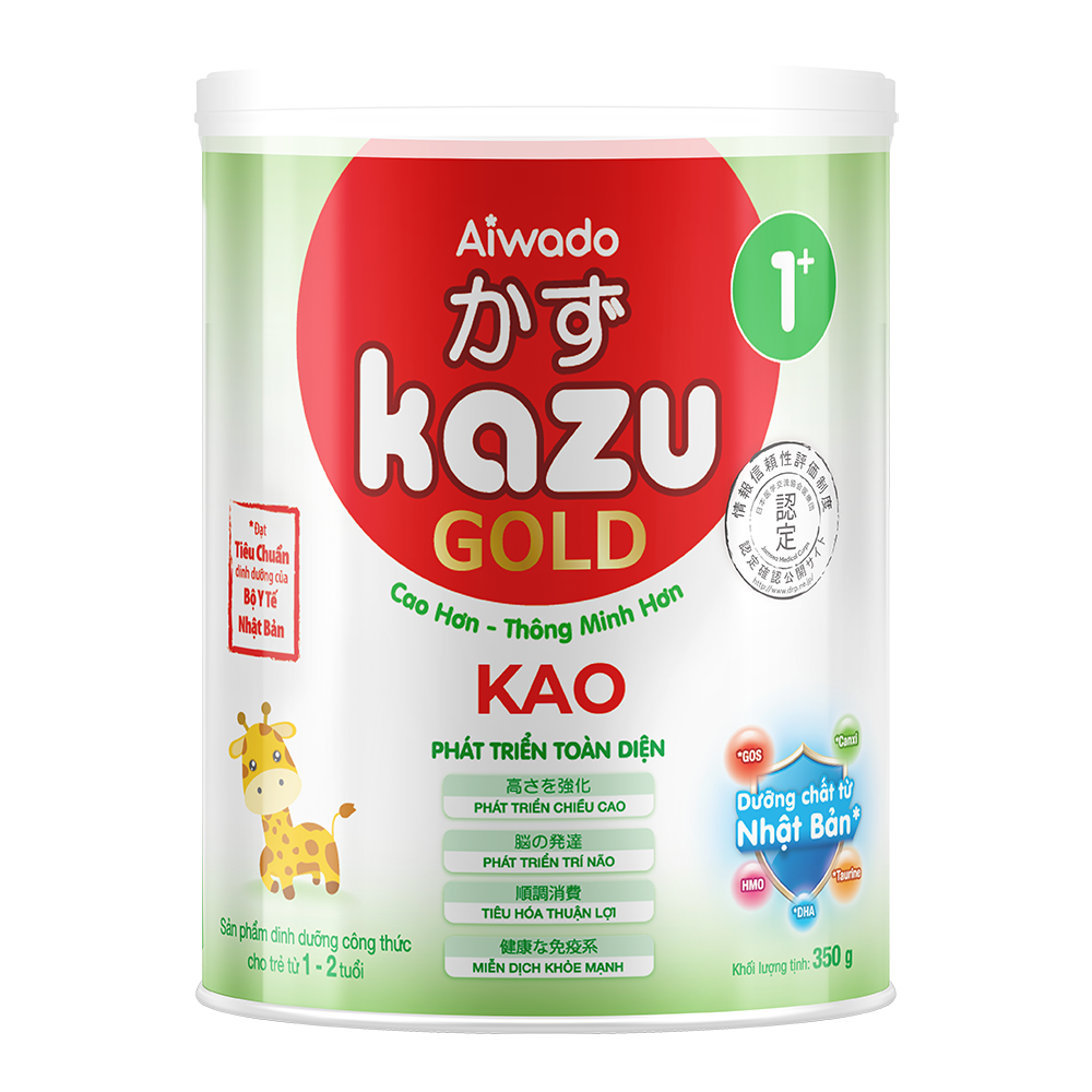 [Tinh tuý dưỡng chất Nhật Bản]  Sữa bột KAZU KAO GOLD 350g 1+ (từ 12 tháng đến 24 tháng)