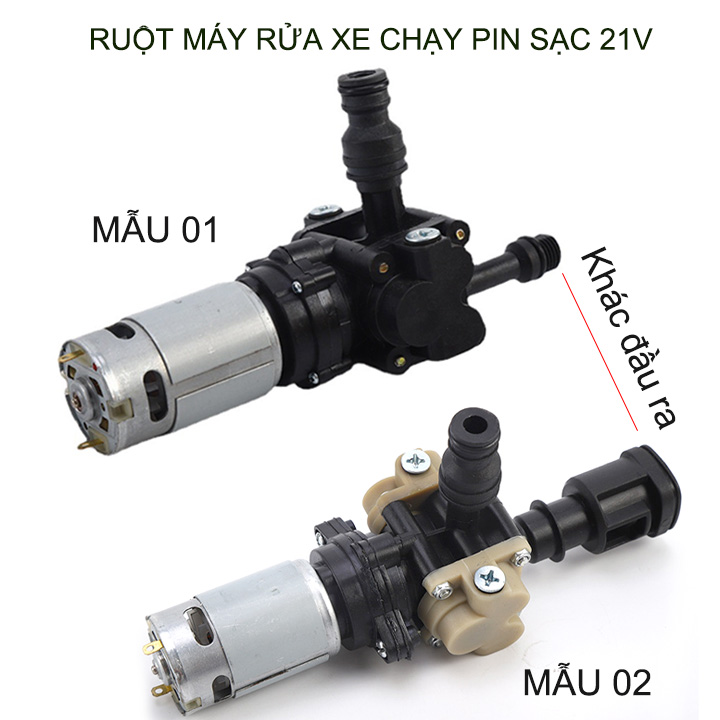 [Phụ kiện] Đầu máy bơm rửa xe dùng pin sạc 21V