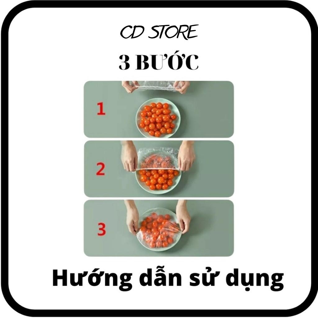 Set 100 Màng Bọc Thực Phẩm Co Giãn PE Có Chun Siêu Dai Hình Túi Gấu Tái Sử Dụng Được Nhiều Lần