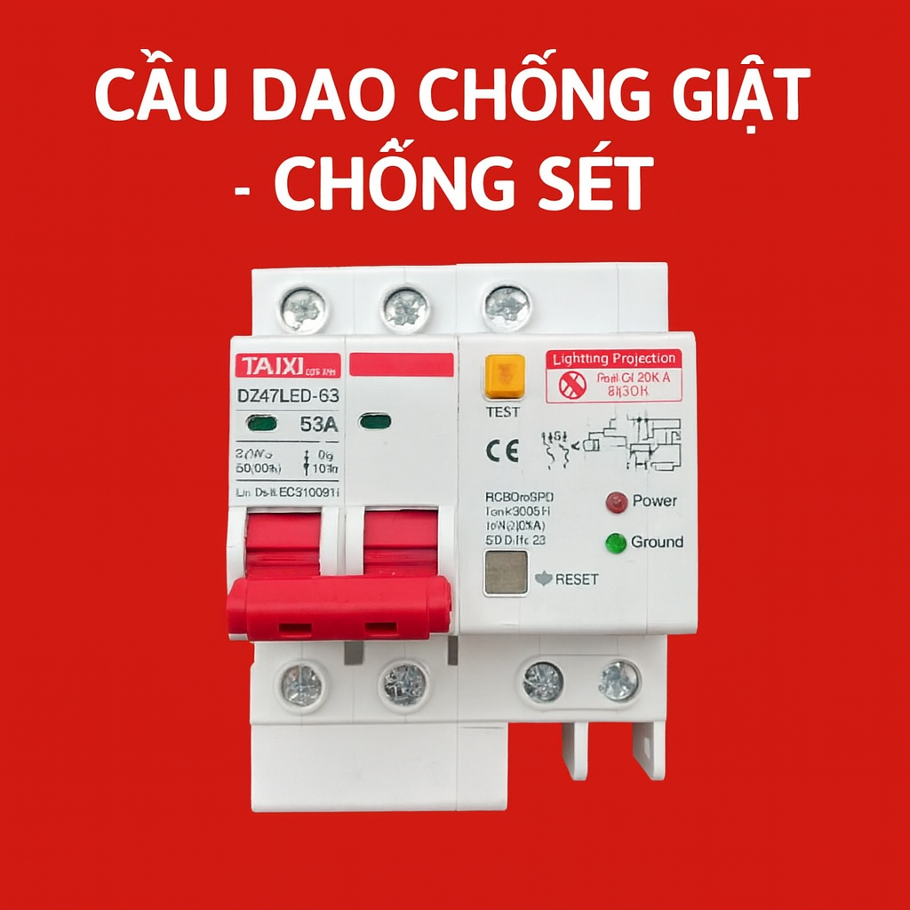 Aptomat Chống Giật – Chống Sét 63A Loại Xịn – Ngắt Điện Tự Động, An Toàn Tuyệt Đối