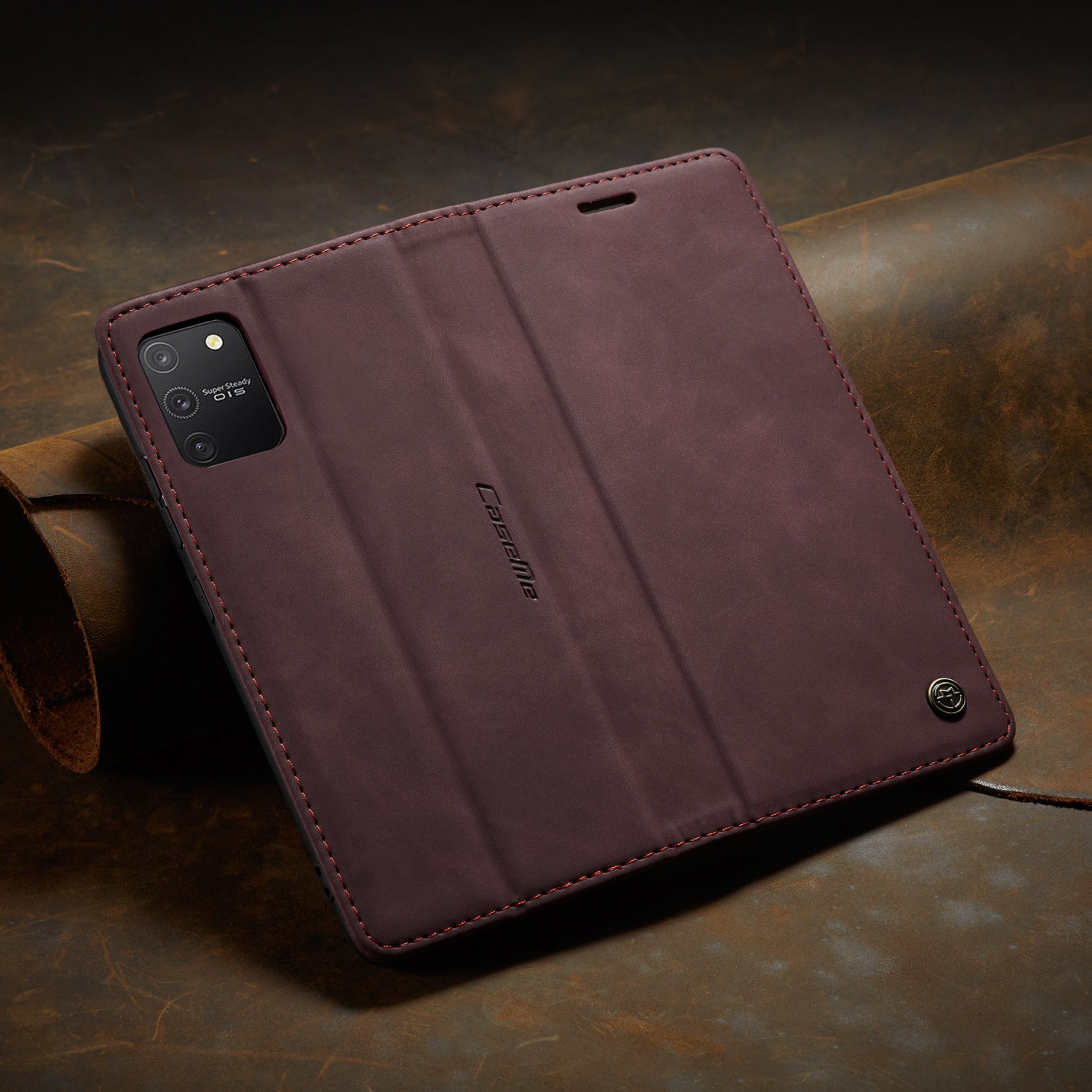 Bao da bò thật dạng ví chính hãng Caseme dành cho Samsung S10 Lite - Hàng chính hãng