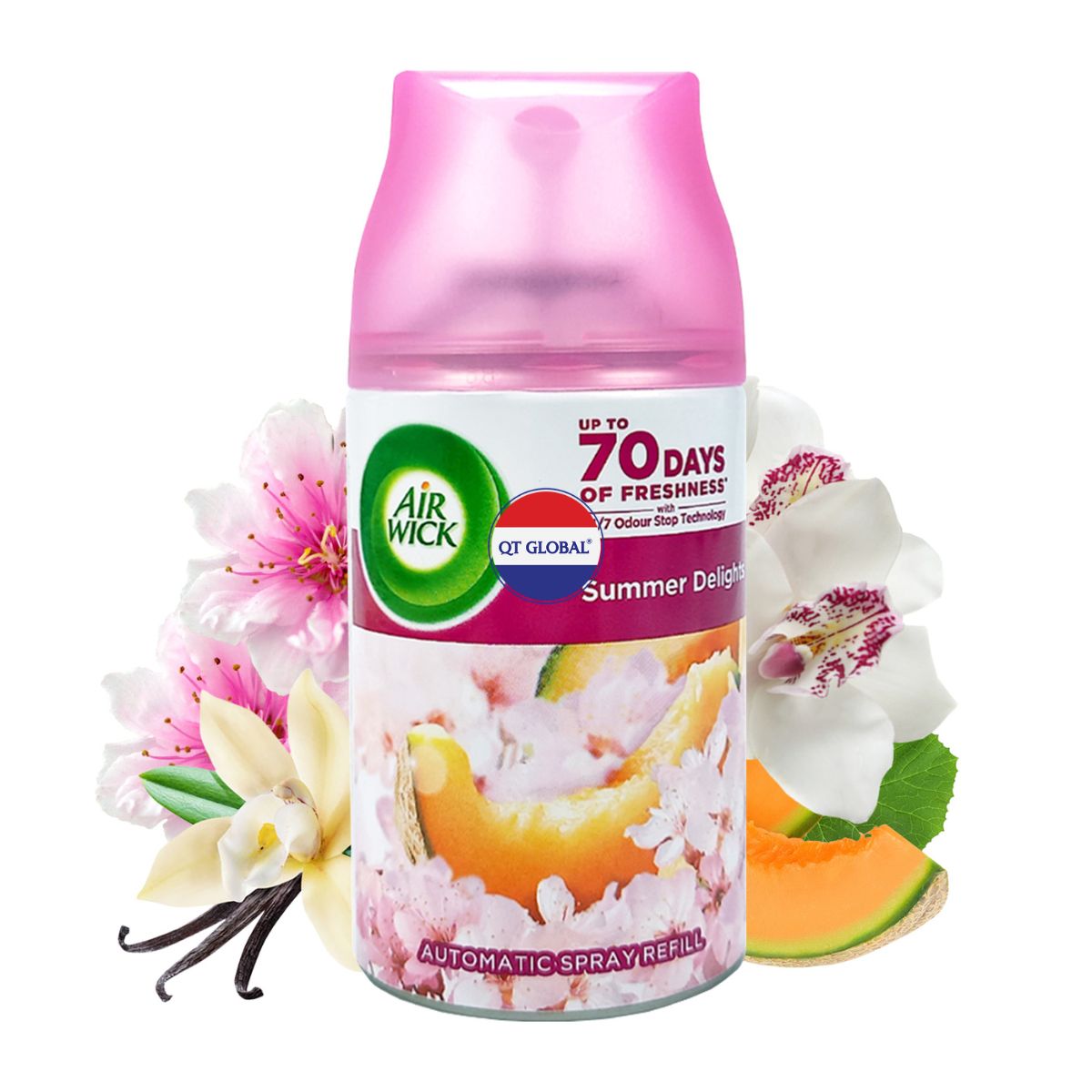 Bình xịt thơm phòng Air Wick Summer Delights 250ml QT016833 - hoa lan trắng