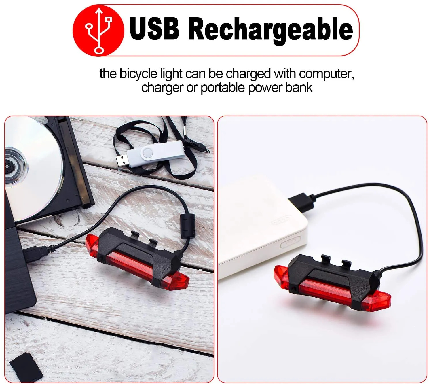 Đèn đuôi xe đạp cảnh báo ban đêm sạc USB đạp xe không thấm nước - đèn chiếu hậu xe đạp, đèn cảnh báo nhấp nháy, Đèn hậu xe đạp thể thao loại mới cao cấp,đèn xe đạp hậu led gắn sau xe cảnh báo an toàn có thể sạc lại - Hàng Chính hãng dododios