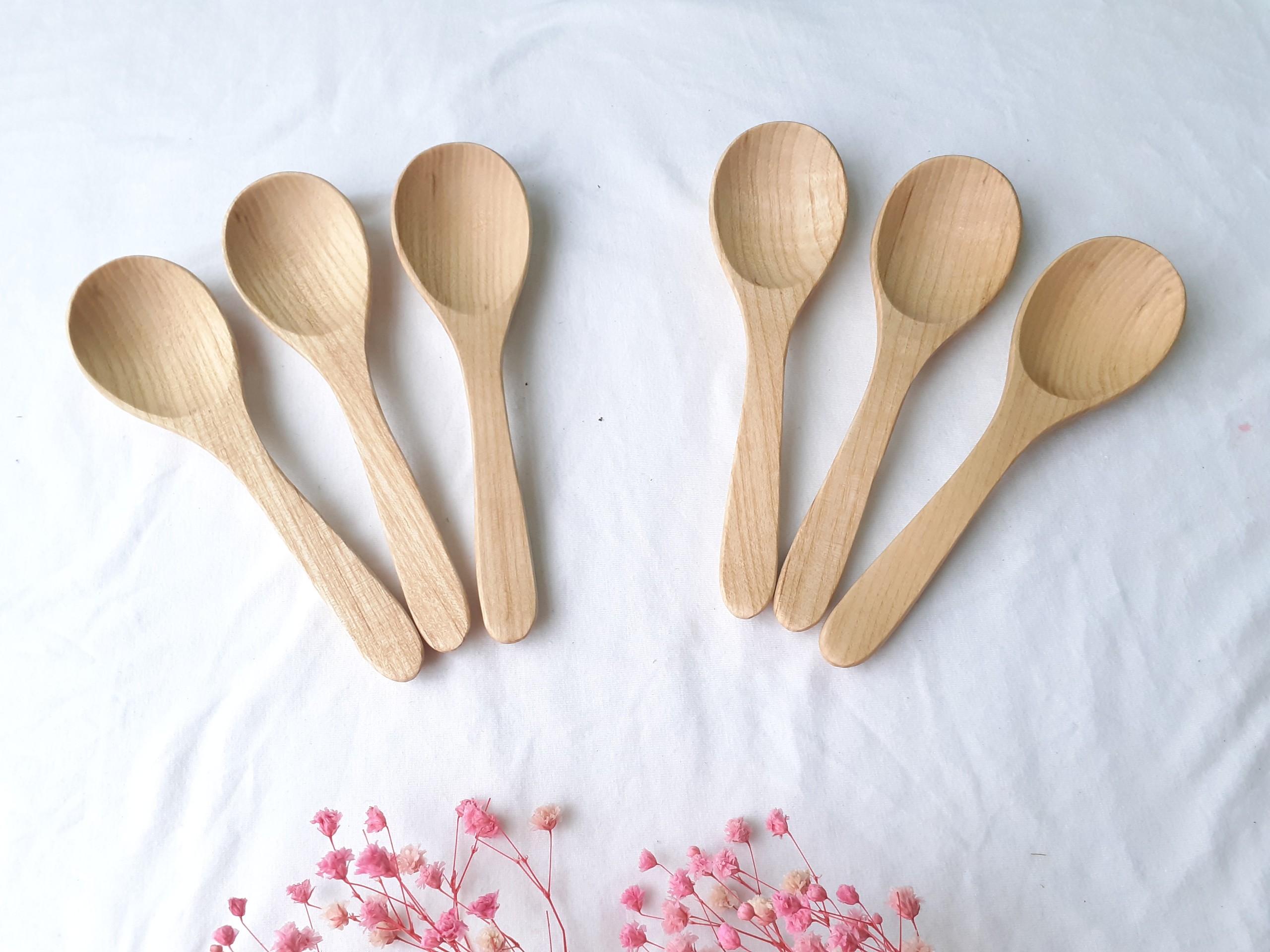 Bộ 6 thìa, muỗng ăn cơm GỖ TẦN BÌ 15.5 cm x 4 cm