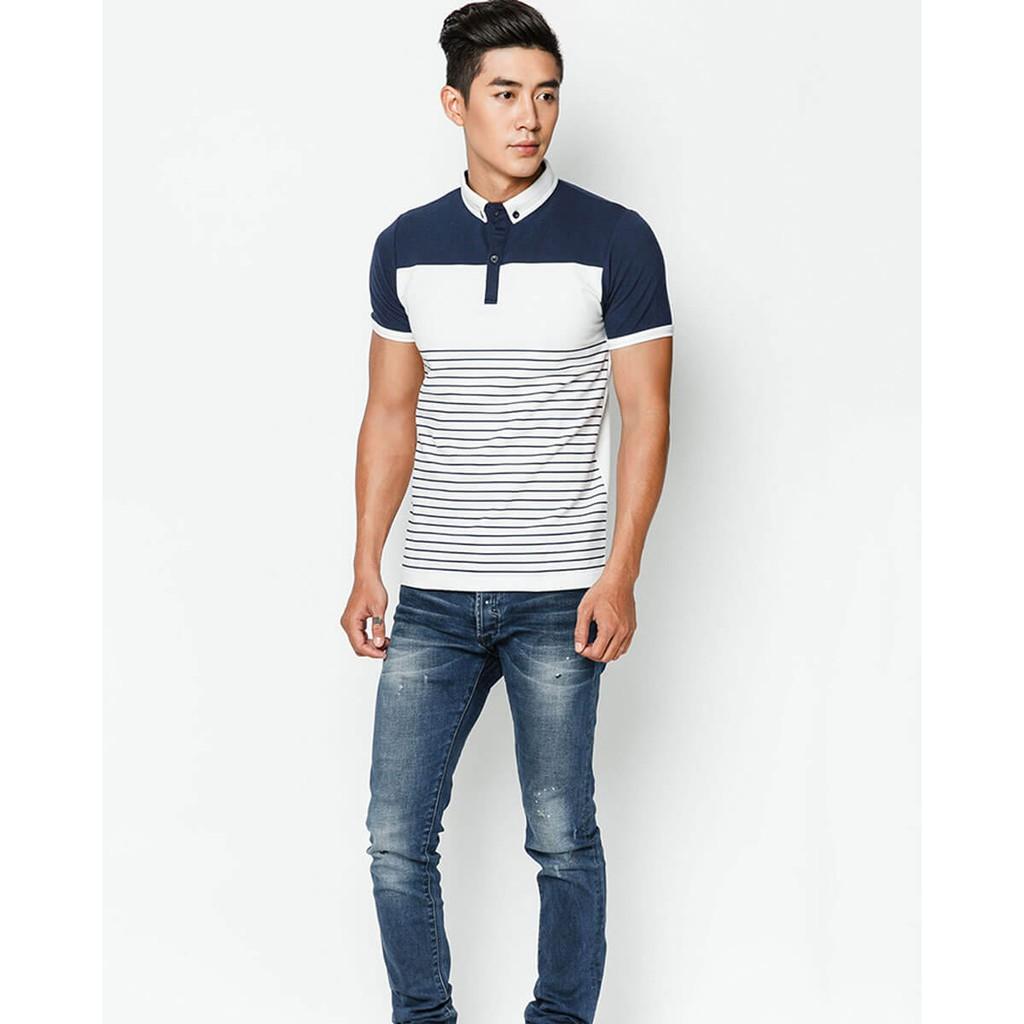 Áo Thun Nam F2 Cotton Có Cổ Sọc TC122