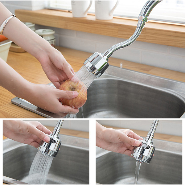 Vòi Rửa Chén Tăng Áp Inox 2 Chế Độ Nước Xoay 360 Độ