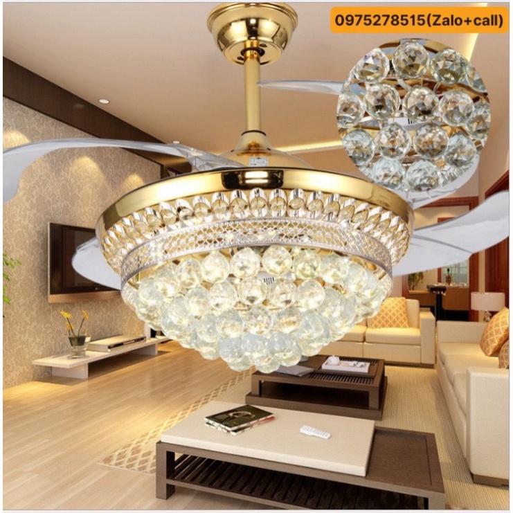 Quạt Trần nguyên nhân Công Xuất 90W tiết kiệm ngân sách Điện, Có Đèn LED, Có Điều Từ Xa,Tặng Móc cao su thiên nhiên treo