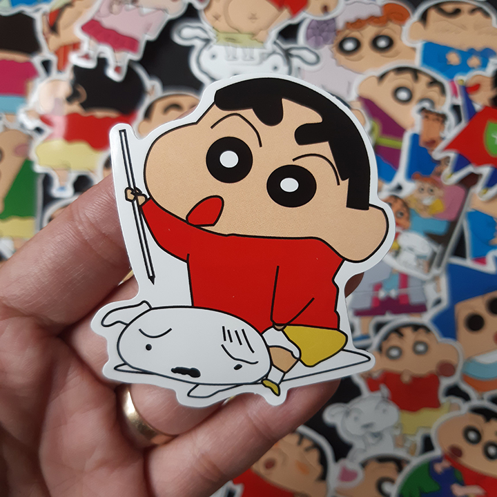 Bộ Sticker dán cao cấp chủ đề SHIN - CẬU BÉ BÚT CHÌ - Dùng dán Xe, dán mũ bảo hiểm, dán Laptop...