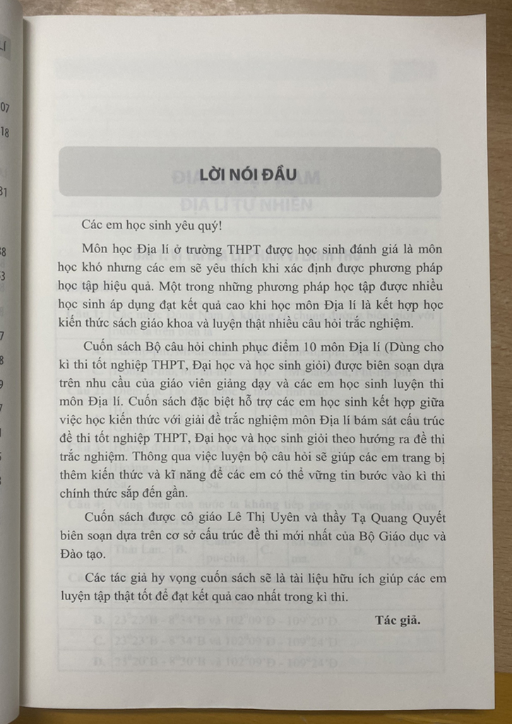 Bộ câu hỏi chinh phục điểm 10 môn Địa lí (Dùng cho kì thi tốt nghiệp THPT, đại học và học sinh giỏi)