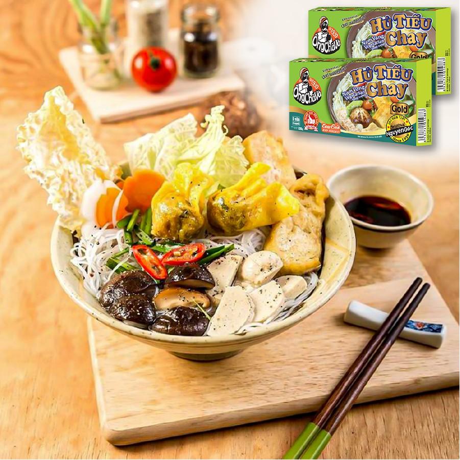 Combo 10 hộp viên gia vị Hủ tiếu chay Gold Ông Chà Và 126g (Nam Vang Vegetable Soup Cubes)