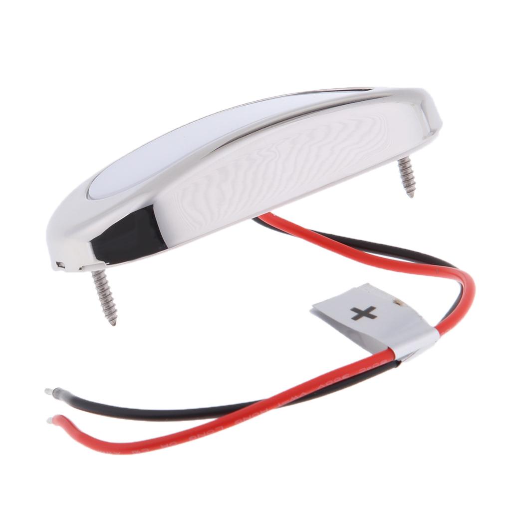 24V Marine Boat LED Oblong Oval Surface Mount Courtesy Light - Blue