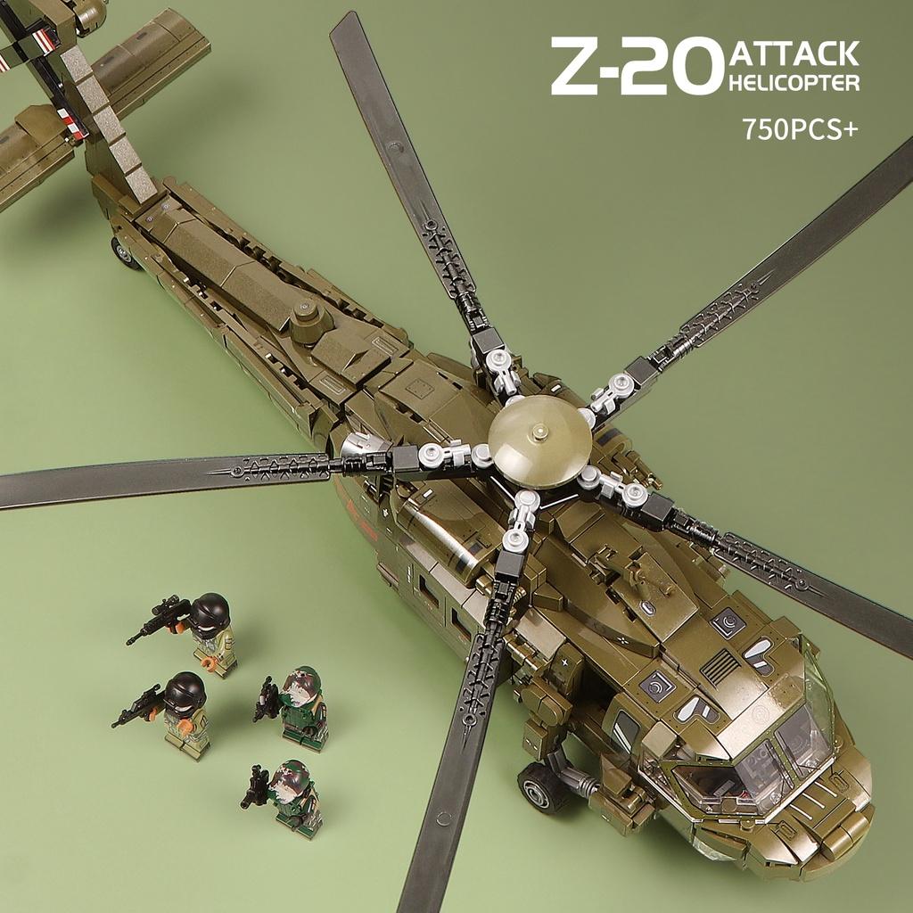 Đồ chơi Lắp Ráp Máy Bay Trực Tấn Công Z-20, Sembo Block 202152 Attack helicopter Z20, Xếp hình thông minh