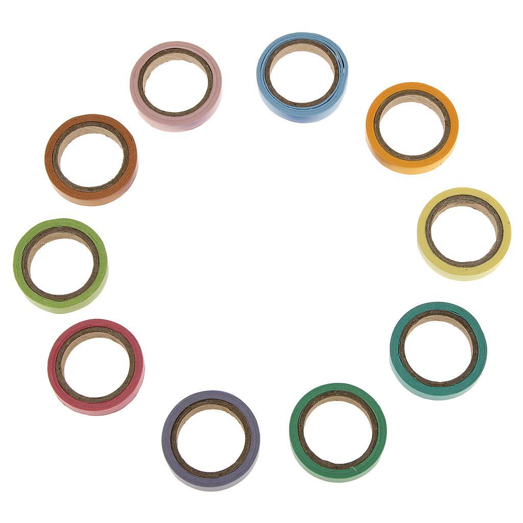 Pack of 10 Washi Rainbow Sticky Paper Masking Adhesive Tape Scrapbooking DIY