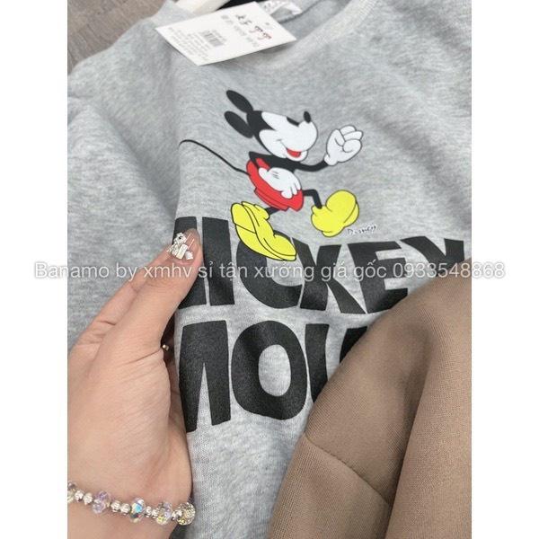 Bộ Mickey nữ chất nỉ đẹp siêu ấm thời trang Banamo Fashion 197