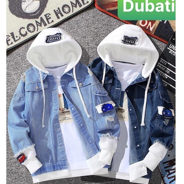 ÁO KHOÁC JEAN NAM NỮ UNISEX CHẤT BÒ CÓ NÓN XANH BIỂN HOT NHẤT HIỆN NAY HÀN QUỐC - DUBATI FASHION