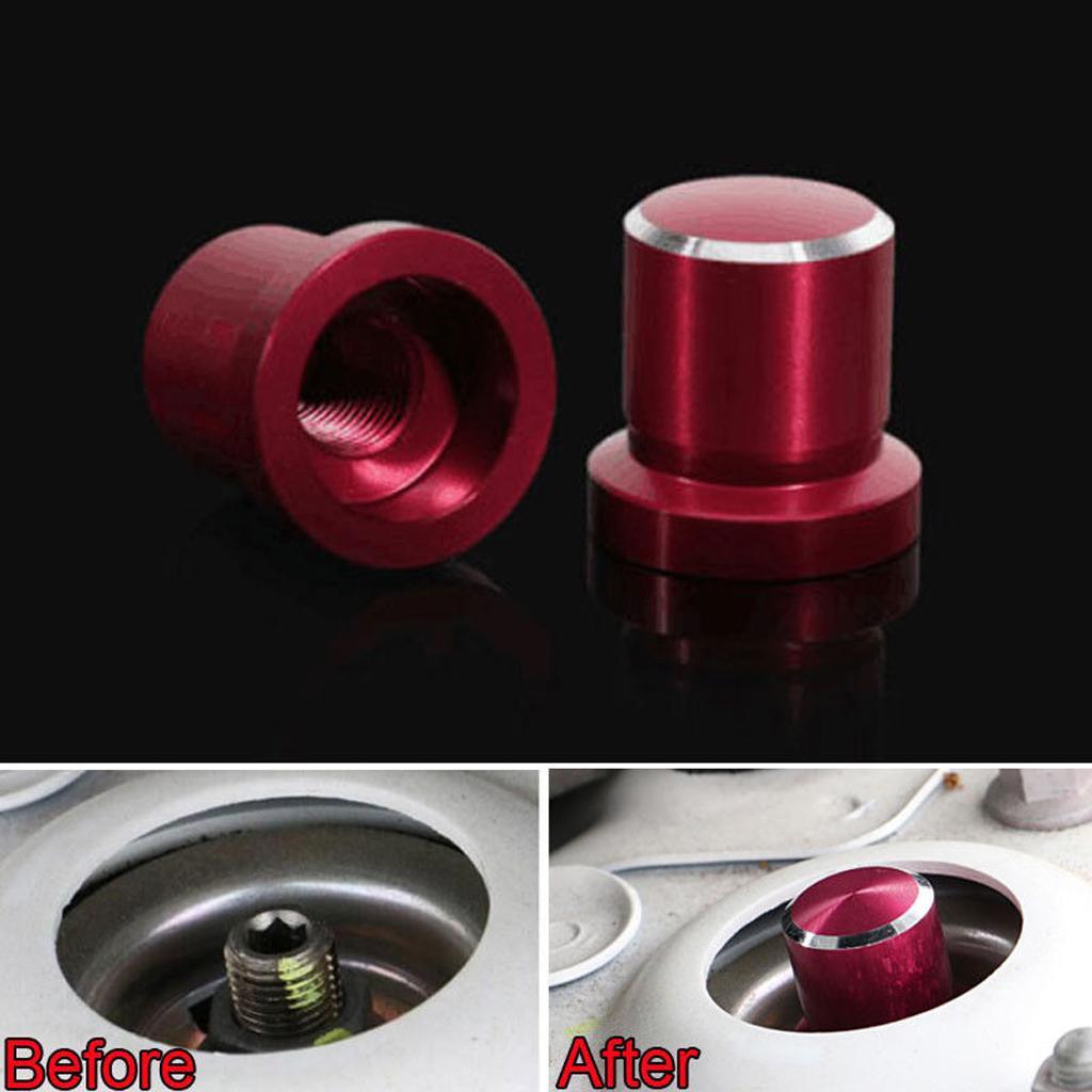 2x 2x Aluminum Alloy Dustproof Metal Shock Absorber Screw Cover for 08-15
