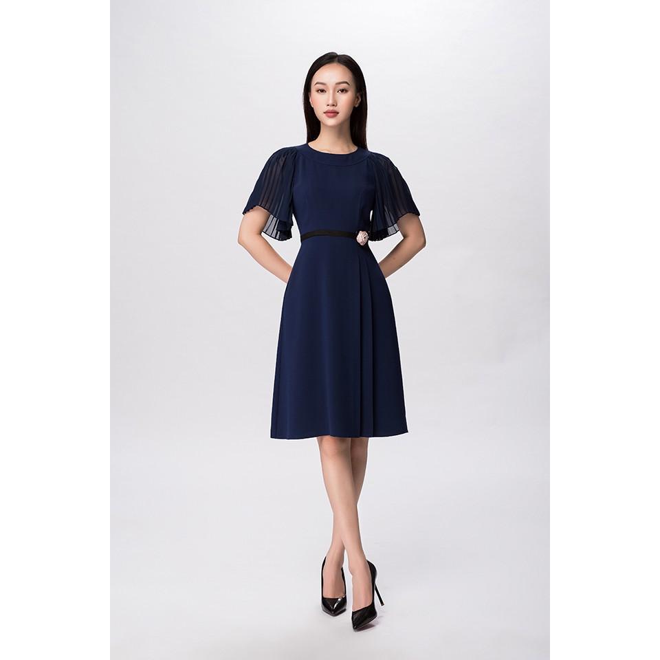 Đầm chân A xếp ly - D020084C