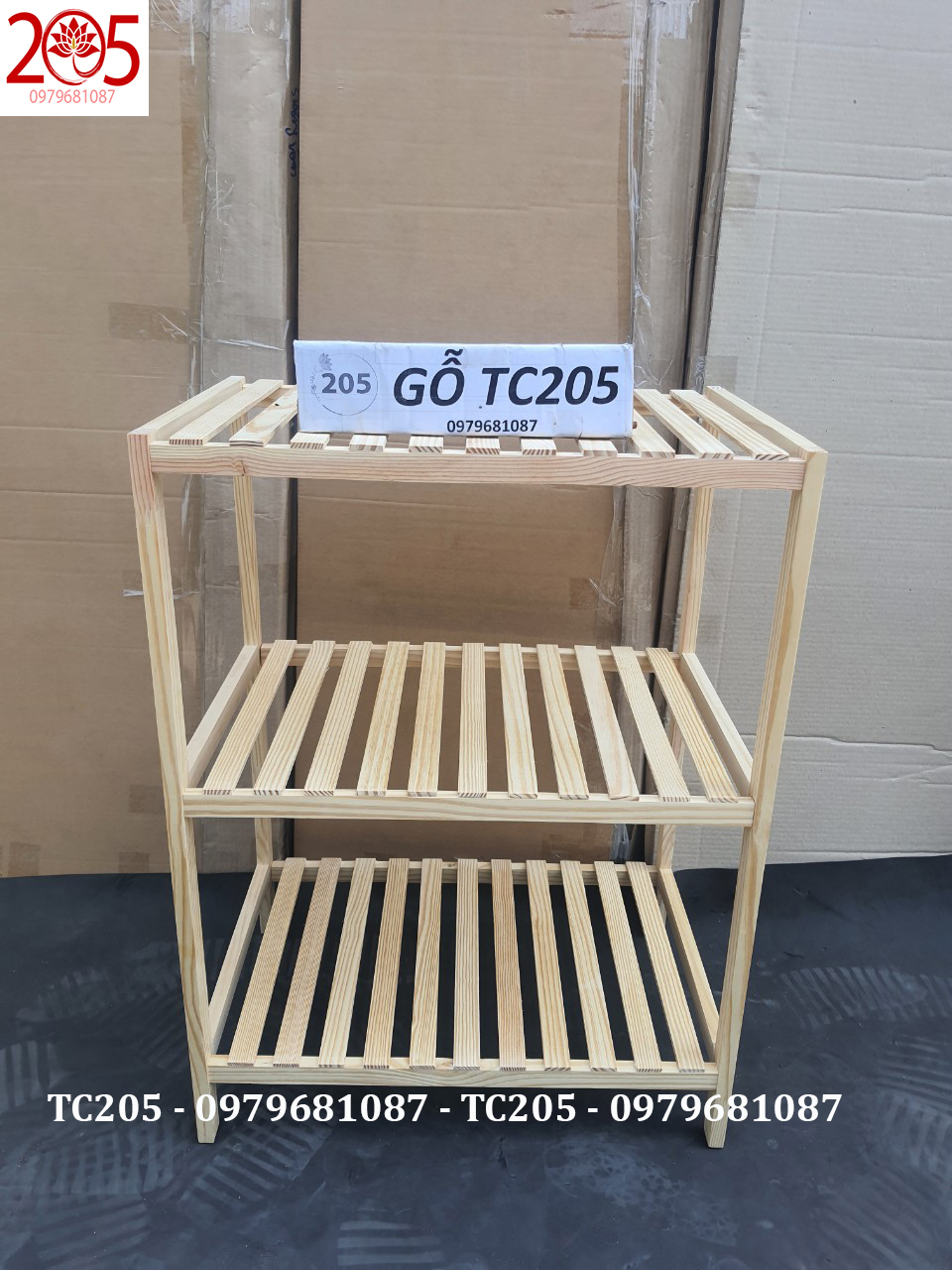 KỆ ĐỂ LÒ VI SÓNG 3 TẦNG GỖ THÔNG LẮP RÁP- Kích thước Dài 60 x Rộng 40 x Cao 80 cm