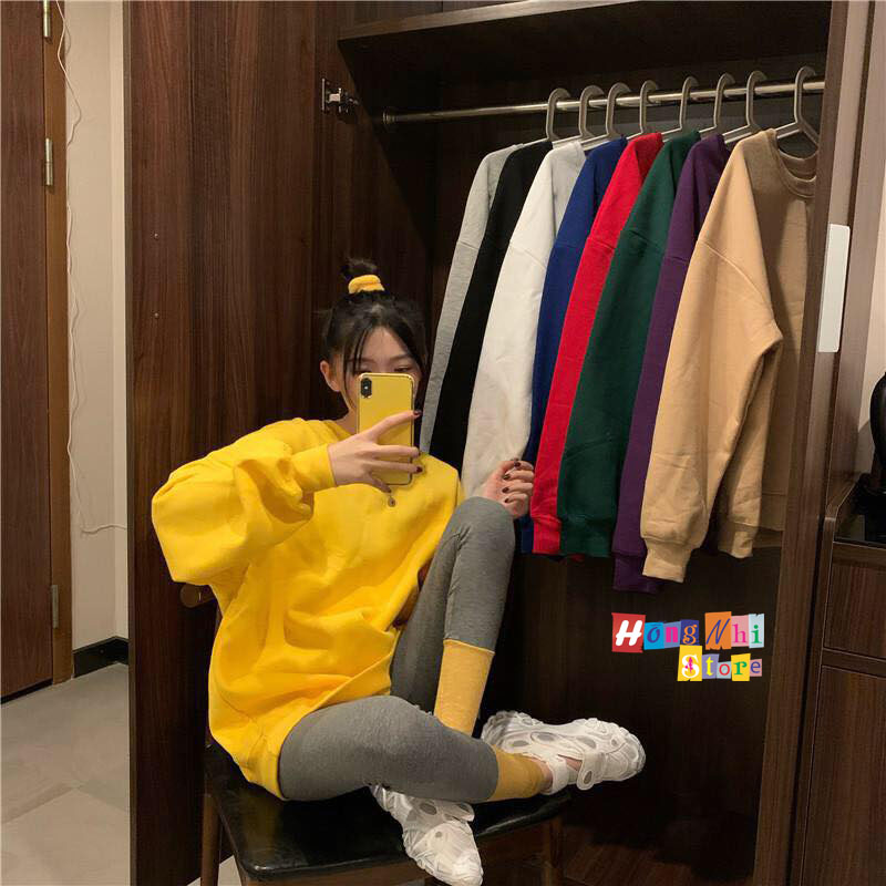 Áo Sweater Trơn Chất Nỉ Lót Bông - Sweater Unisex - MM