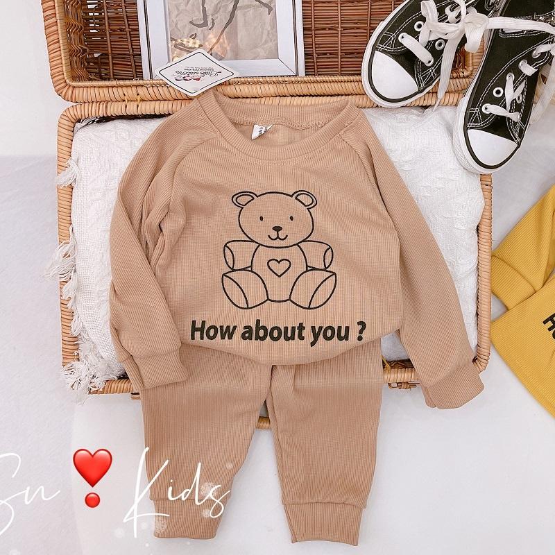 Bộ đồ dài tay thun gân cho bé trai và gái