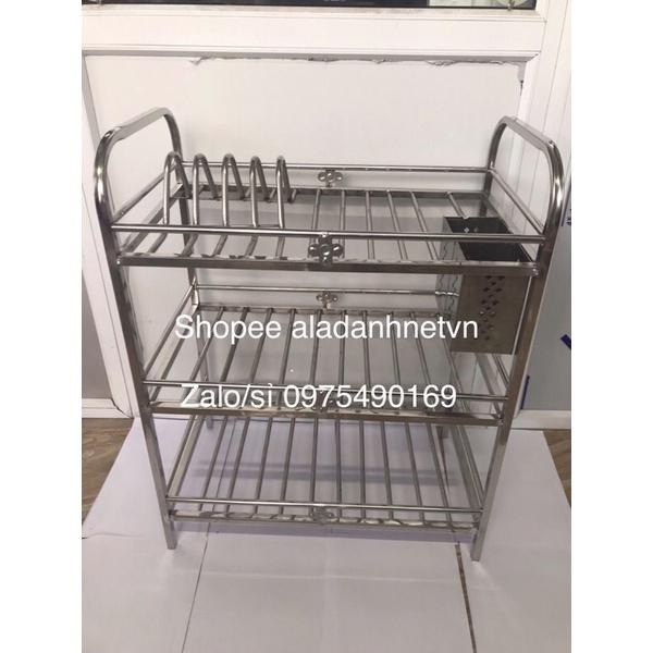 Trạn bát inox 3 tầng kèm ống đũa siêu dày sịn, kệ , giá úp chén bán inox dày hàng loại 1 giá tận xưởng hàng đẹp