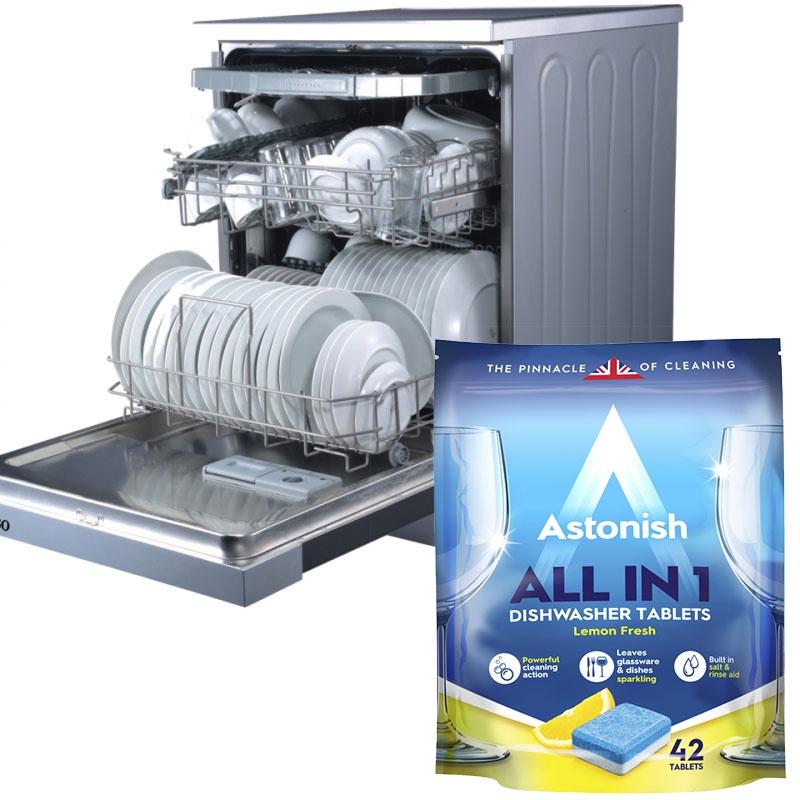 Viên rửa chén bát all in 1 Astonish C2170 42 viên/túi thương hiệu Anh Quốc chuyên sử dụng cho mỗi máy rửa chén bát và khử mùi