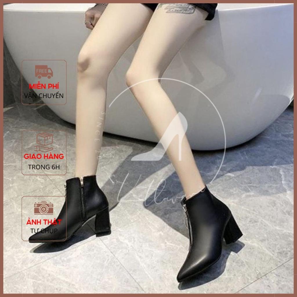 Boot nữ khóa trước đế vuông cao 7p dễ đi mã BB_BT02