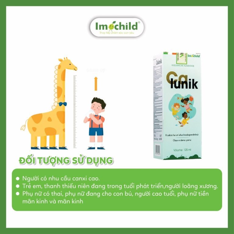 [TPBVSK] IMOCHILD CALUNIK – Bổ sung Canxi, Vitamin D3K2, Photpho giúp tăng chiều cao cho bé (Chai 125ml)