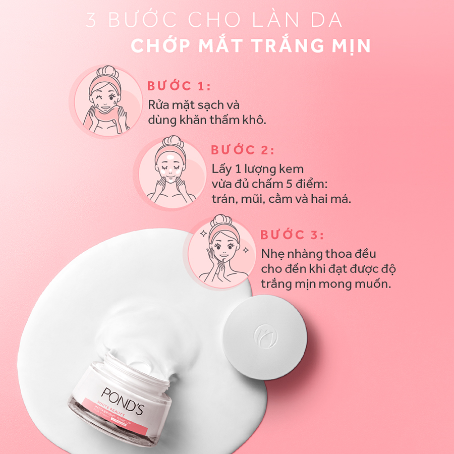 Kem Sữa Dưỡng Da 50G Pond'S Instabright Tone Up Milk Cream Chiết Xuất Protein Từ Sữa Nâng Tone Sáng Hồng Thay Thế Makeup