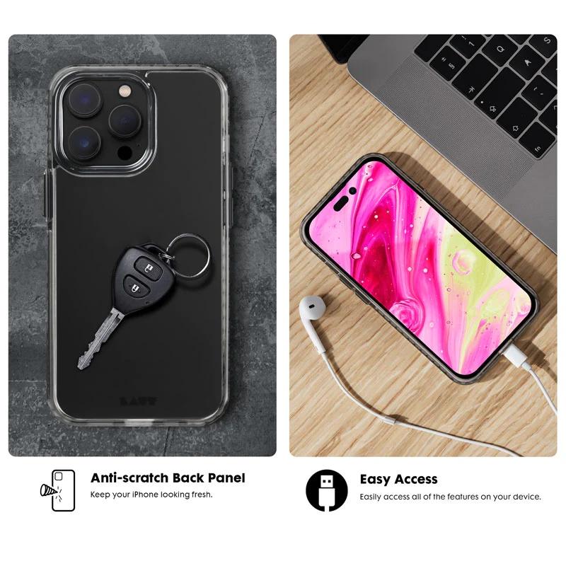 Hàng chính hãng Ốp dành cho iPhone 14/ 14 Plus/ 14 Pro/ 14 Pro Max -LAUT Huex Crystal Được làm từ nhựa PC siêu bền và khung TPU chống sốc