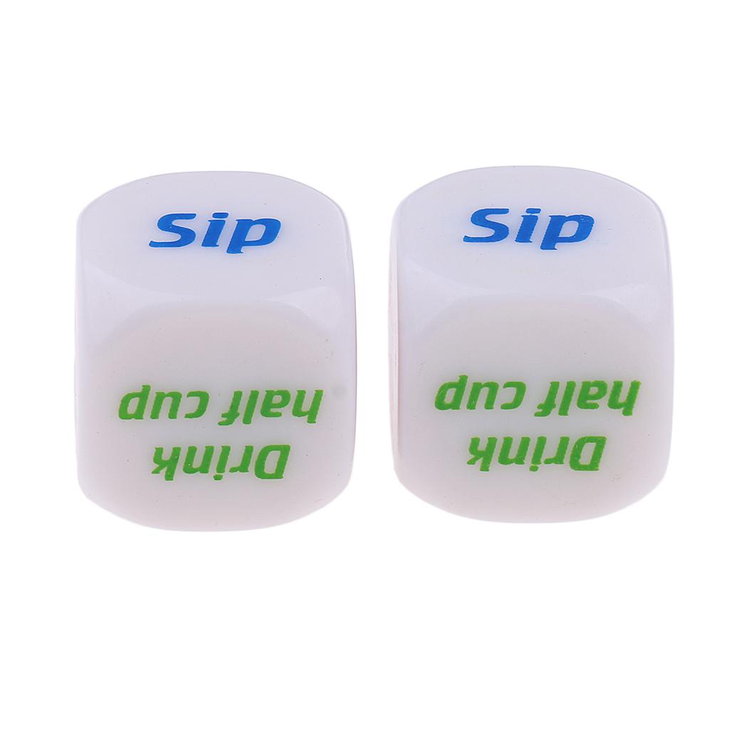 2Pcs Six Sided Dice Creative Beer Drinking Decider for Party Drink Props Toy